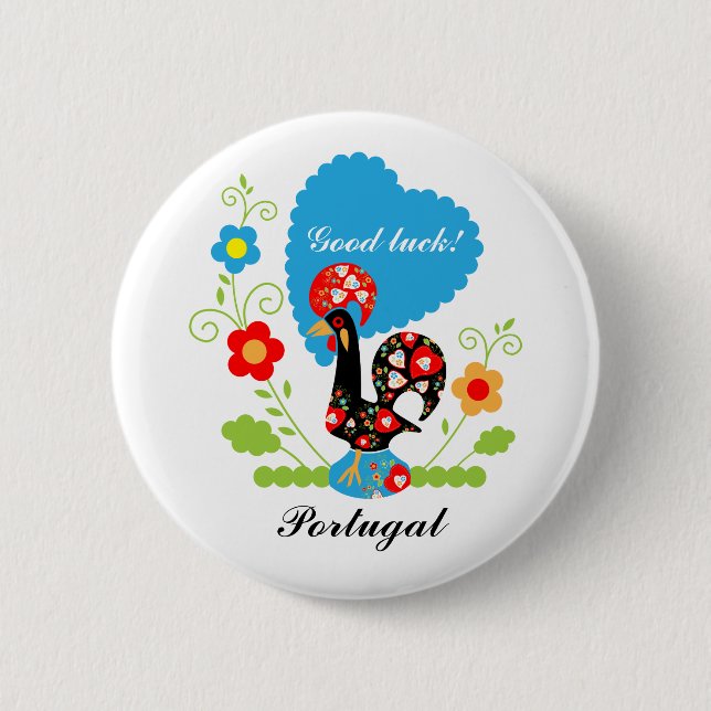 Badge Rond 5 Cm Rooster portugais (Devant)