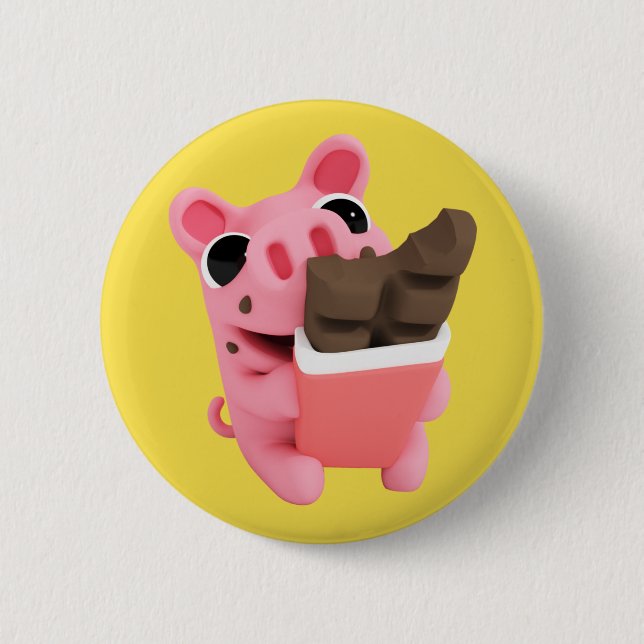 Badge Rond 5 Cm Rosa le Chocolate (Devant)