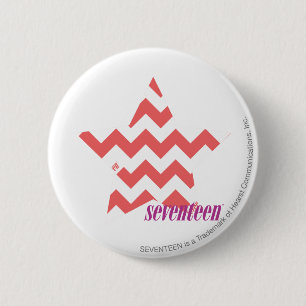 Badge Rond 5 Cm Rose 4 de zigzag