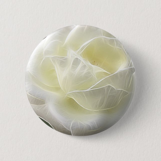 Badge Rond 5 Cm Rose blanc 3 angélique (Devant)
