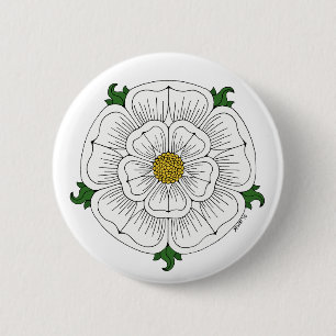 Badge Rond 5 Cm Rose blanc de York