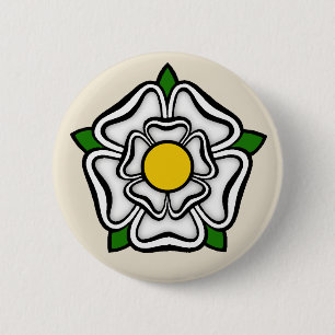 Badge Rond 5 Cm Rose blanche de York, Angleterre Emblème de Pource
