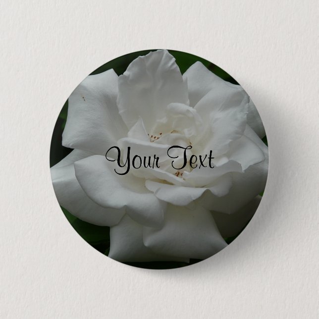 Badge Rond 5 Cm Rose blanche modèle (Devant)