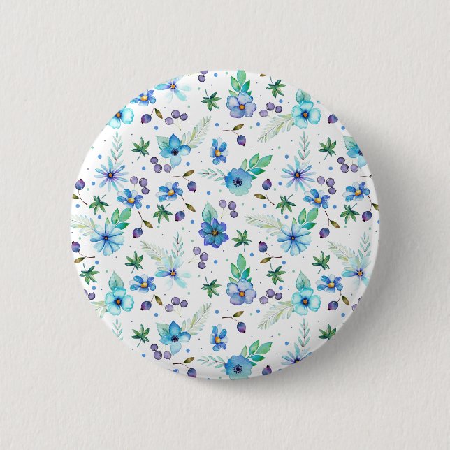 Badge Rond 5 Cm Rose bleu (Devant)