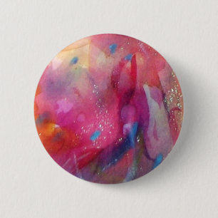 BADGE ROND 5 CM ROSE BLEU ABSTRAIT