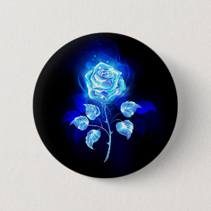 Badge Rond 5 Cm Rose bleu brûlant