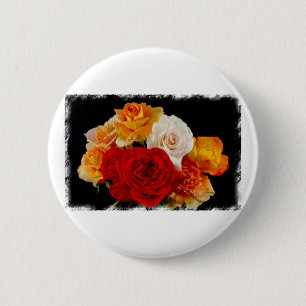 Badge Rond 5 Cm Rose Bouquet
