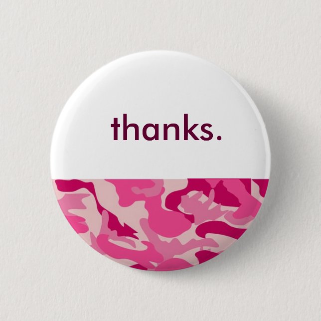 Badge Rond 5 Cm Rose-Camo-atterrisseur, mercis (Devant)