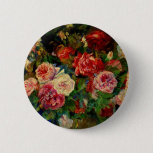 Badge Rond 5 Cm Rose, célèbre peinture Renoir,