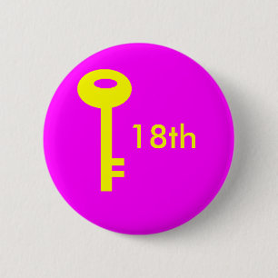 Badge Rond 5 Cm rose-clé, 18e