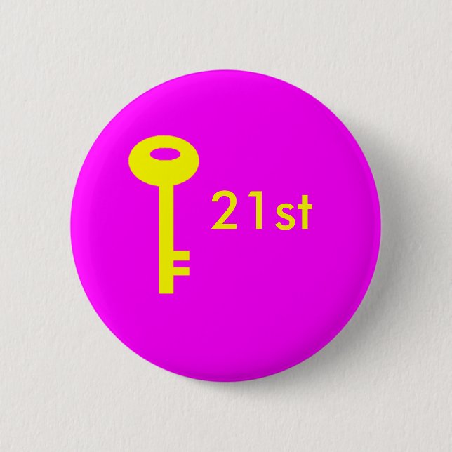 Badge Rond 5 Cm rose-clé, 21e (Devant)