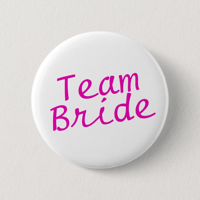 Badge Rond 5 Cm Rose de jeune mariée d'équipe (Devant)