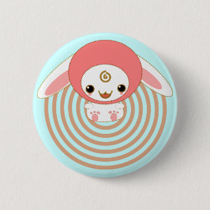Badge Rond 5 Cm rose de lapin de kawaii