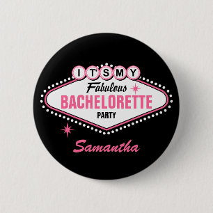 Badge Rond 5 Cm Rose de Las Vegas il est mon