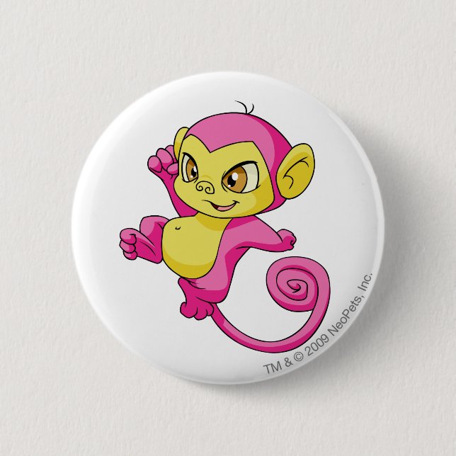 Badge Rond 5 Cm Rose de Mynci (Devant)