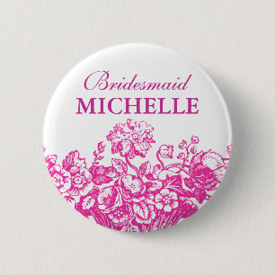 Badge Rond 5 Cm Rose de panier floral de faveur de Fête de la