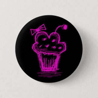 Badge Rond 5 Cm Rose de petit gâteau de bouton de Katieboy