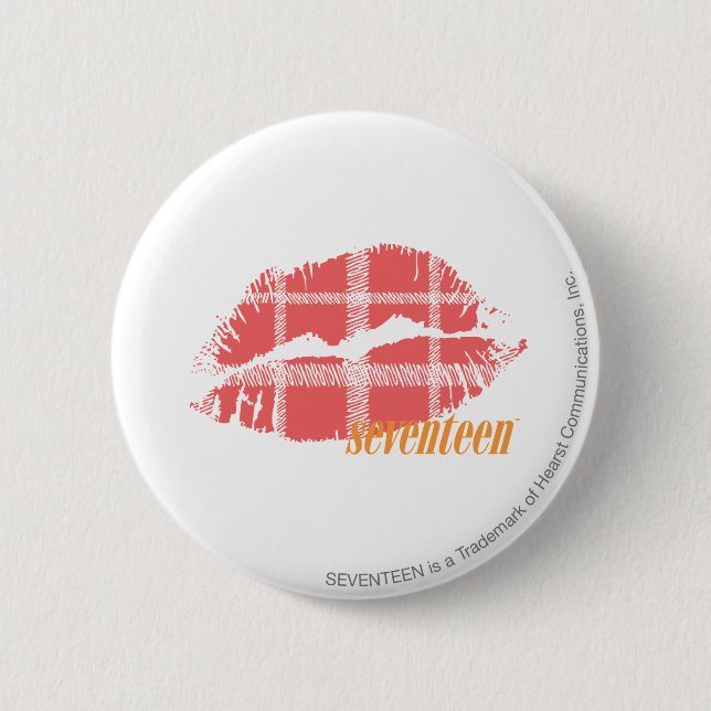 Badge Rond 5 Cm Rose de plaid (Devant)