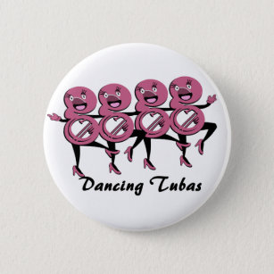 Badge Rond 5 Cm Rose de Tubas/de danse
