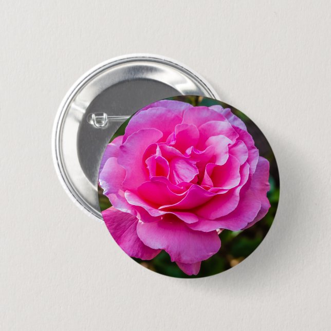 Badge Rond 5 Cm Rose délicate. (Devant & derrière)