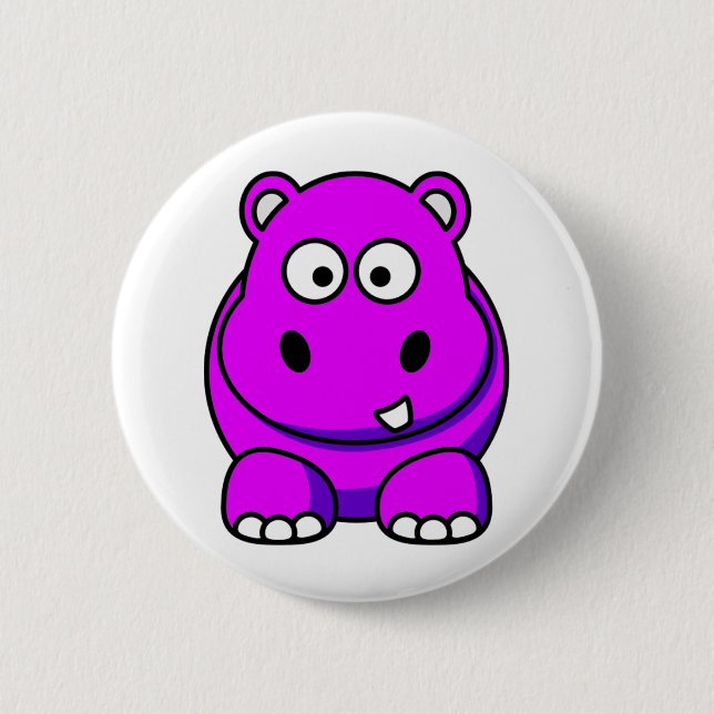 Badge Rond 5 Cm Rose d'hippopotame (Devant)