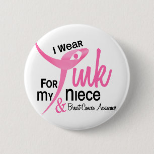 Badge Rond 5 Cm Rose d'usage du CANCER DU SEIN I pour ma nièce 41