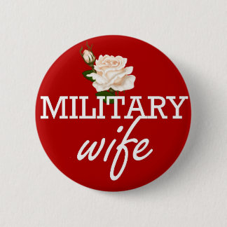 Badge Rond 5 Cm Rose épouse-blanc militaire