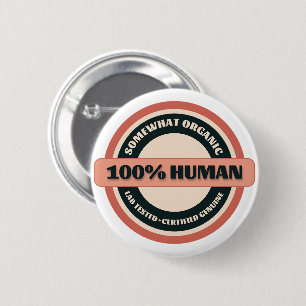 Badge Rond 5 Cm Rose et corail 100% humain Un peu bio
