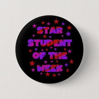 Badge Rond 5 Cm Rose et étudiant pourpre d'étoile de semaine
