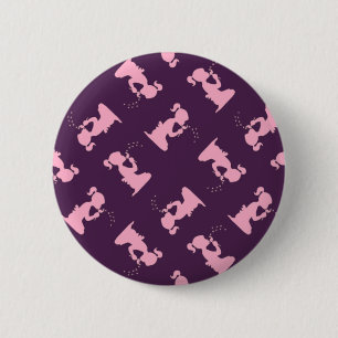Badge Rond 5 Cm Rose girl silhouette on purple