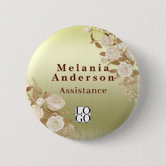 Badge Rond 5 Cm Rose Gold Élégant