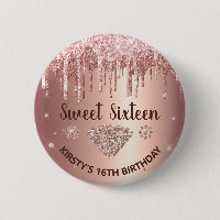 Rose Gold Pailleté et Diamant Douce 16