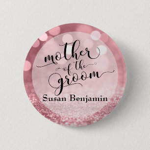 Badge Rond 5 Cm Rose Gold Parties scintillant Bokeh Mère du type 