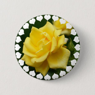 Badge Rond 5 Cm Rose jaune du Texas