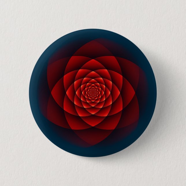 Badge Rond 5 Cm Rose Kaleidoscope rouge + votre idée (Devant)