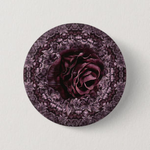 Badge Rond 5 Cm Rose Mandala