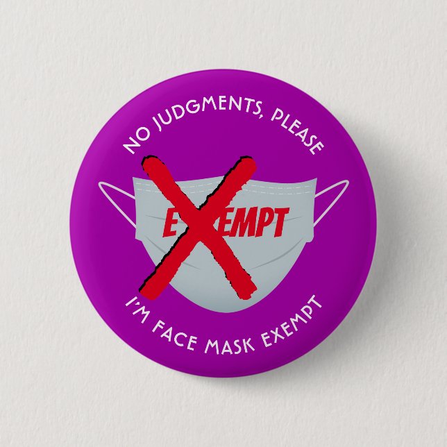 Badge Rond 5 Cm Rose | MASQUE DE VISAGE EXONÉRÉE (Devant)