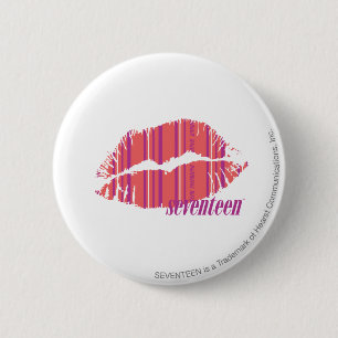 Badge Rond 5 Cm Rose mince de rayures