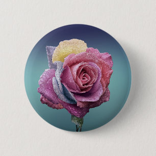 Badge Rond 5 Cm Rose multicolore
