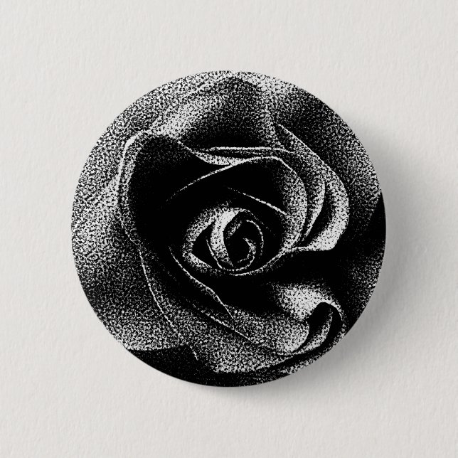 BADGE ROND 5 CM ROSE NOIR (Devant)
