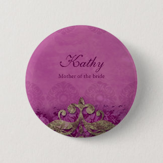 Badge Rond 5 Cm Rose nommé Brz de vert-de-gris d'antiquité de