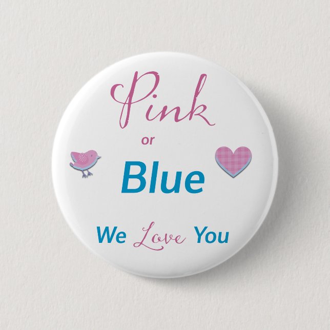 Badge Rond 5 Cm rose ou bleu (Devant)