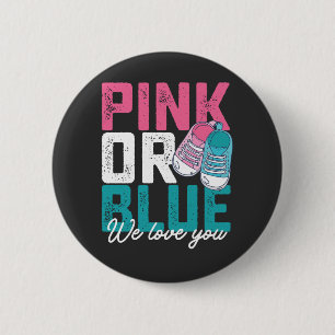 Badge Rond 5 Cm Rose ou Bleu On Vous Aime Révélation Du Sexe