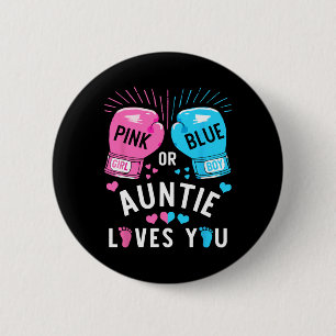 Badge Rond 5 Cm Rose Ou Bleu Tante Vous Aime Boxer Genre Révéler