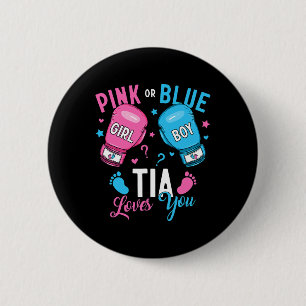 Badge Rond 5 Cm Rose Ou Bleu Tia Vous Aime Boxer Genre Révéler Pa