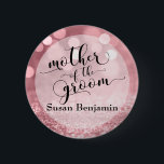 Badge Rond 5 Cm Rose Parties scintillant or Bokeh Mère de la chamb<br><div class="desc">En utilisant une police de script magnifique et ornée de ma collection, j'ai créé de jolis éléments de typographie de mots clés, amenant les conceptions au niveau suivant. Sur ce bouton, le "type fantaisie" dit "mère du marié". Le nom est rendu ici dans une police serif polyvalente qui peut aussi...</div>