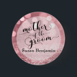 Badge Rond 5 Cm Rose Parties scintillant or Bokeh Mère de la chamb<br><div class="desc">En utilisant une police de script magnifique et ornée de ma collection, j'ai créé de jolis éléments de typographie de mots clés, amenant les conceptions au niveau suivant. Sur ce bouton, le "type fantaisie" dit "mère du marié". Le nom est rendu ici dans une police serif polyvalente qui peut aussi...</div>