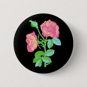 Badge Rond 5 Cm Rose Pastel