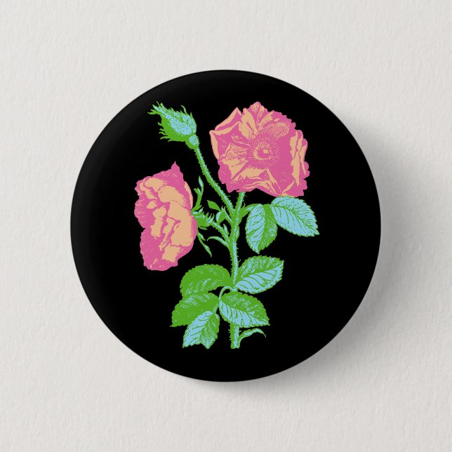 Badge Rond 5 Cm Rose Pastel (Devant)