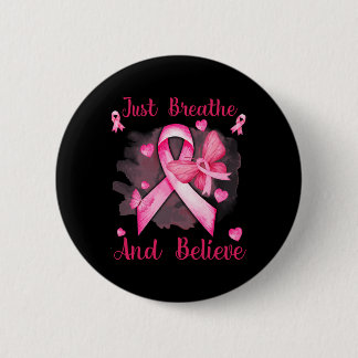 Badge Rond 5 Cm Rose Ribbon Butterfly Breathe And Arbitraire Breas